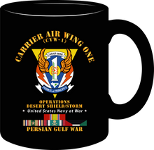 Load image into Gallery viewer, Navy - Carrier Air Wing One - Gulf War with Service Ribbons - Mug
