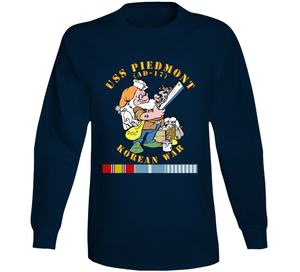 Navy - United States Ship Piedmont (AD-17) With Korean War Service Ribbons T Shirt, Hoodie and Long Sleeve