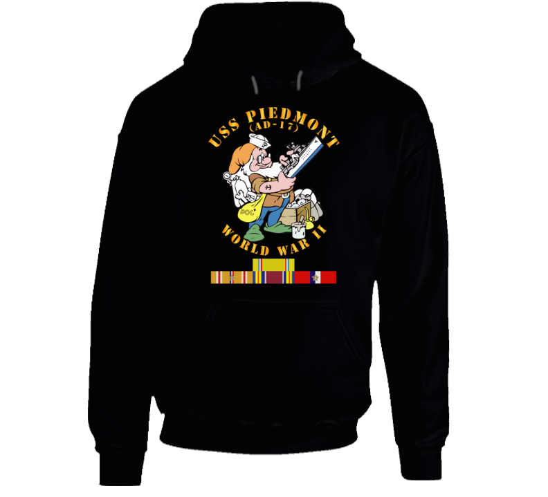 Navy - United States Ship Piedmont (AD-17) With Pacific Vietnam Service Ribbons World War II Hoodie