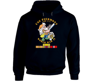 Navy - United States Ship Piedmont (AD-17) With Pacific Vietnam Service Ribbons World War II Hoodie