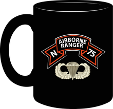 Load image into Gallery viewer, Ranger, N Company Scroll, Airborne Badge Basic, Vietnam Veteran Mug
