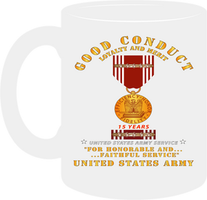 Army - Good Conduct w Medal w Ribbon - 15 Years - Mug