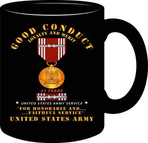 Army - Good Conduct w Medal w Ribbon - 21 Years - Mug