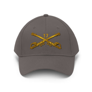 Twill Hat -  17th Cavalry - Vietnam Vet with 17th Cav Hat with LR Sleeve - Embroidery