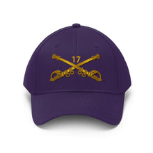 Load image into Gallery viewer, Twill Hat -  17th Cavalry - Vietnam Vet with 17th Cav Hat with LR Sleeve - Embroidery
