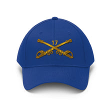 Load image into Gallery viewer, Twill Hat -  17th Cavalry - Vietnam Vet with 17th Cav Hat with LR Sleeve - Embroidery
