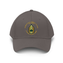 Load image into Gallery viewer, Twill Hat - Army - Sergeant First Class - Retired with Army Emblem and American Eagle - Embroidery
