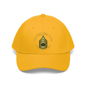 Twill Hat - Army - Sergeant First Class - Retired with Army Emblem and American Eagle - Embroidery