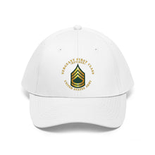 Load image into Gallery viewer, Twill Hat - Army - Sergeant First Class - Retired with Army Emblem and American Eagle - Embroidery
