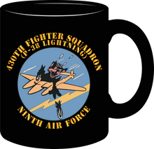 Load image into Gallery viewer, United States Army Air Forces - 430th Fighter Squadron - P38 Lightning - 9th Air Force - Mug
