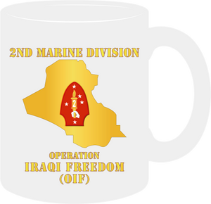 United States Marine Corps - 2nd Marine Division - Operation Iraqi Freedom with Map - Mug