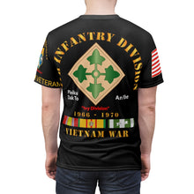 Load image into Gallery viewer, All Over Printing - 1st Bn, 12th Infantry - 4th Infantry Division w Vietnam Service - Front Back - LR Sleeve
