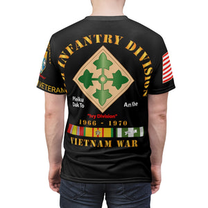 All Over Printing - 1st Bn, 12th Infantry - 4th Infantry Division w Vietnam Service - Front Back - LR Sleeve