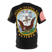 Load image into Gallery viewer, All Over Printing - Navy - Radioman Rating - Retired with Navy Emblem and American Eagle
