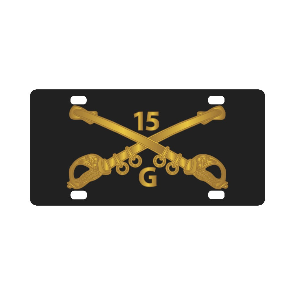 Army - G Troop - 15th Cavalry Branch wo Txt Classic License Plate