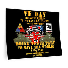 Load image into Gallery viewer, Wall Decals - 761st Tank Bn, Black Panthers, Doing Their Part to Save the World - VE Day, Victory In Europe, End of World War II in Europe
