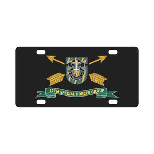 Army - 12th Special Forces Group - Flash w Br - Ribbon X 300 Classic License Plate