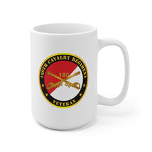 Load image into Gallery viewer, Ceramic Mug 15oz - Army - 180th Cavalry Regiment Branch Veteran - Red - White X 300
