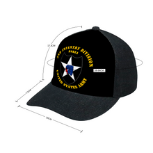 Load image into Gallery viewer, Second Infantry Division - Second to None. Denim Black Baseball Hat
