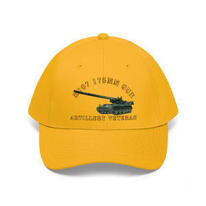 Twill Hat - Army - M107 - 175mm Gun - Artillery Veteran - Hat - Direct to Garment (DTG) - Printed