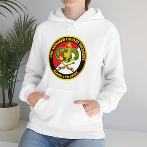 Unisex Heavy Blend Hooded Sweatshirt - Army - 3rd Armored Cavalry Regiment DUI - Red White - Blood and Steel