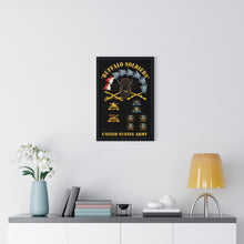 Load image into Gallery viewer, Premium Framed Vertical Poster - Buffalo Soldiers - Infantry - Cavalry Guidons with Buffalo Head  and Unit Crests - US Army
