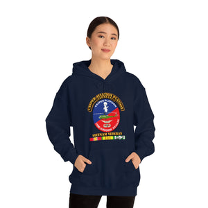 Unisex Heavy Blend™ Hooded Sweatshirt - Army - Casper Aviation Platoon - Vietnam Veteran - w Txt