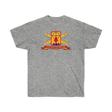 Load image into Gallery viewer, Unisex Ultra Cotton Tee - Army - 57th Artillery Brigade - Shoulder Sleeve Insignia (SSI) with Artillery Branch and Ribbon - American Patriot
