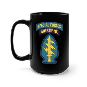 Black Mug 15oz - Army - Special Forces Group - FLAT wo Txt