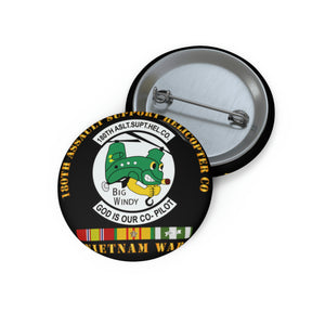 Custom Pin Buttons - Army - 180th ASHC  w VN SVC