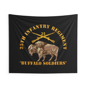 Indoor Wall Tapestries - Army - 25th Infantry Regiment - Buffalo Soldiers w 25th Inf Branch Insignia