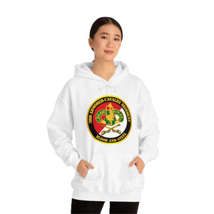 Unisex Heavy Blend Hooded Sweatshirt - Army - 3rd Armored Cavalry Regiment DUI - Red White - Blood and Steel