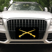 Load image into Gallery viewer, [Made in USA] Custom Aluminum Automotive License Plate 12" x 6" - Army - Infantry Branch - Crossed Rifles
