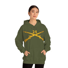 Load image into Gallery viewer, Unisex Heavy Blend Hooded Sweatshirt - Army - 24th Infantry Regiment Branch Wo Txt
