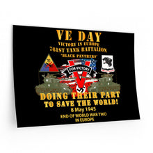 Load image into Gallery viewer, Wall Decals - 761st Tank Bn, Black Panthers, Doing Their Part to Save the World - VE Day, Victory In Europe, End of World War II in Europe
