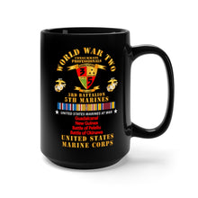 Load image into Gallery viewer, Black Mug 15oz - USMC - WWII  - 3rd Bn, 5th Marines - w PAC SVC

