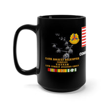 Load image into Gallery viewer, Black Mug 15oz - Army - 134th Assault Helicopter Company and &quot;Devils&quot; Gunships with Vietnam Service Ribbons
