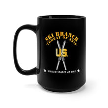 Load image into Gallery viewer, Black Mug 15oz - Army - Ski Branch - Combat  on Skis X 300
