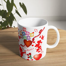 Load image into Gallery viewer, White Ceramic Mug, 15oz - AOP - Lover&#39;s Mugs
