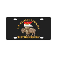 Load image into Gallery viewer, Army - 9th Cavalry Regiment - Buffalo Soldiers w 9th Cav Guidon Classic License Plate
