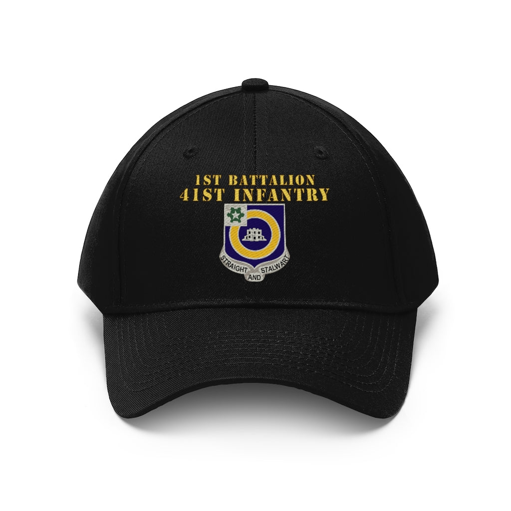 Unisex Twill Hat - 1st Battalion, 41st Infantry Regiment with Unit Crest - Direct to Garment (DTG) - Printed