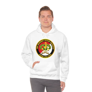 Unisex Heavy Blend Hooded Sweatshirt - Army - 3rd Armored Cavalry Regiment DUI - Red White - Blood and Steel
