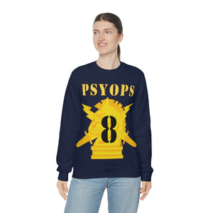 Unisex Heavy Blend Crewneck Sweatshirt - Army - PSYOPS w Branch Insignia - 8th Battalion Numeral - Line X 300 - Hat