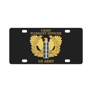 Army - Emblem - Warrant Officer - CW4 wo DS Classic License Plate