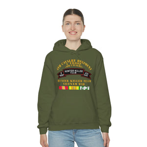 Unisex Heavy Blend Hooded Sweatshirt -  Army - F Troop 4th Cav - Hunter Killer w Vietnam War SVC