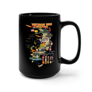 Black Mug 15oz - Map - Vietnam Units -with Wpns - Equipment