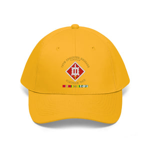 Twill Hat - Army - 18th Engineer Brigade Vietnam - Vietnam War w SVC - Hat - Direct to Garment (DTG) - Printed