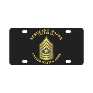 Army - Sergeant Major - SGM - Retired Classic License Plate