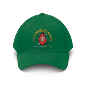 Unisex Twill Hat - USMC - 1st Bn, 8th Marines - The Cutting Edge - Marines at War - Hat - Direct to Garment (DTG) - Printed