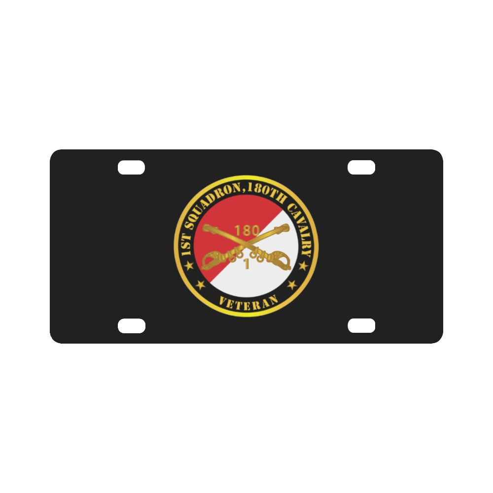 Army - 1st Squadron, 180th Cavalry Branch Veteran - Red - White X 300 Classic License Plate